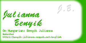 julianna benyik business card